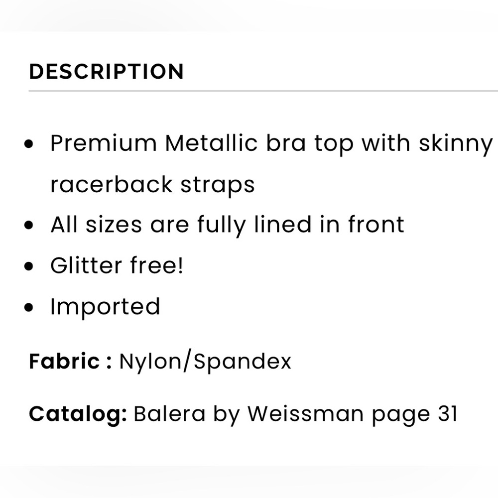 Metallic Racerback Bra Top - Picture 2 of 2